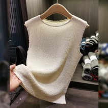 여성 미야케 플리츠 주름 민소매 얇은 탑 티셔츠