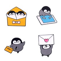 뺏지 굿즈 재미있는 동물 에나멜 핀 맞춤 타로 고양이 고래 펭귄 코스모넛 곰 팬더 레인보우 브로치 옷깃, 01 set1
