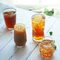 [다행의살림] 골드링 유리컵, 1개, 투명(라인380)