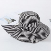 렌시 스트라이프 패션모자 블랙 여성모자