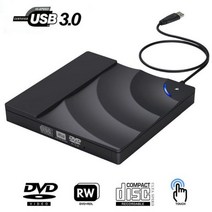 외장형 씨디롬 DVD 플레이어 odd 휴대용 고속 usb 3.0 cd dvd-rw 광학 드라이브 외부 슬림 디스크 리더 데스크탑 pc 노트북 태블릿 프로모션 dvd 62, 검은 색