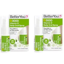 BetterYou D3000 Vitamin D Daily Oral Spray 베럴유 비타민 D 데일리 구강 스프레이 15ml 2개