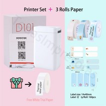 라벨기 라벨프린터 스터커 네임 프린터 Niimbot-오리지널 D101 감열 라벨 프린터 클래식 미니 잉크리스 블, 10 D101 and 3 Rolls