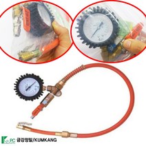국산 대형 타이어 게이지 에어 압력 자동차 공기 주입기 노즐 측정 PSI 레바 금강정밀, 타이어게이지 (대형)