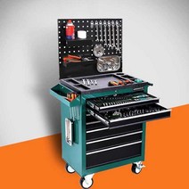 이동식 공구보관함 산업용 툴캐비넷 카센터 공구함, 3중 캐비닛 블랙