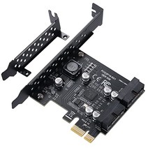 BEYIMEI PCIE-2 포트 19Pin 확장 카드 Windows 11 10 8.1 8 7 XP용 USB 3.2 GEN1 초고속 5Gbps PCI 익스프레스 카드 -10499, TYPE-C 카드