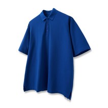 티엔지티 『Fabien』 블루 세미오버핏 피케 코튼 칼라 반팔 티셔츠 TNTS3E206B2 121856