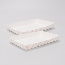 (DK) 떡 베이커리 포장 일회용 용기 다용도 사각 종이 트레이 DK-5호 100개