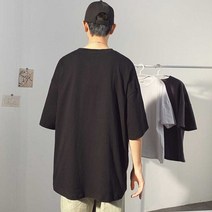 남성 여름 코디 베이직 오버핏 반팔 라운드넥 티셔츠 남성 저렴한 무지 여름 20대 데일리룩 반팔티