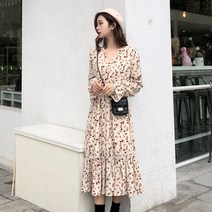 타니즈 쟈넷 플라워 쉬폰 원피스