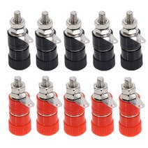 커넥터 5pcs 4mm 바나나 소켓 전문 바인딩 포스트 너트 바나나 플러그 잭 니켈 도금 ytqhanf, 5 레드 5 블랙