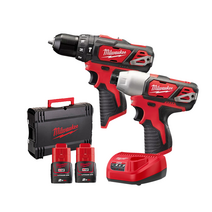 밀워키 M12 BPP2B-202X 충전콤보세트 2.0AH 2팩 케이스포함 임팩드릴 햄머드릴 M12 BID M12 BPD콤보