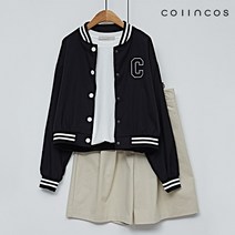 [코인코즈] 데일리 로고 포인트 바시티 여성 자켓 (IY3SJ3020)