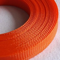 스파이럴덕트 PET 확장 케이블 슬리브 2mm ~ 40mm 타이트 브레이드 고밀도 경도 절연 라인 보호 와이어 랩, 08 주황색_03 6mm