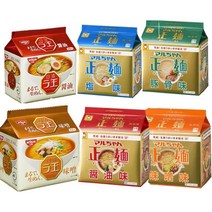 돈코츠 미소 일본 라멘 마루짱 정면 간장 된장 돼지뼈 4종류 × 5끼 팩 각 1 (총 20식) + 라오 5식 총 30식 비교 세트 (간장 된장)