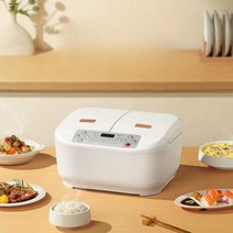 반반밥솥 유아식 이유식 밥짓기 칸막이 압력 칸막이, 웜화이트 1.5L+1.5L
