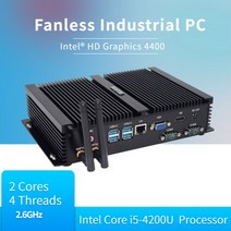 [해외] 팬리스 산업용 미니 PC I5 72U I3 55U I3 71U 미니 컴퓨터 2 RS232 COM VGA HD, 4GB RAM 64GB SSD i3 7100U
