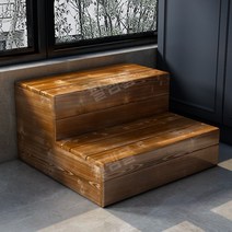 2단 나무 발판 원목 계단 발받침대 디딤판 현관 베란다, B컬러-폭60 깊이60 높이32cm