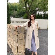 여성 트렌치코트 봄 여자 빈티지 맥코트 오피스 하객룩