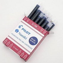 파일럿 베일 12 펜 잉크 가방 보충 휴대하기 쉽습니다., 03 Blue black