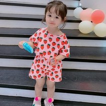 [당일발송]주니유니 국내배송 아동 핑크딸기부자세트 아동상하복 여름상하복 데일리룩