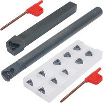 101282 CNC 선반 내부 스레딩 바 터닝 툴 홀더 SNR0010K11 11IR A60 인서트 10개 및 T8 렌치 키트 미터법 표준 톱니 스틸 부품 스테인리스 가공에 적, SER1010H11+SNR0010K11+11ER A60