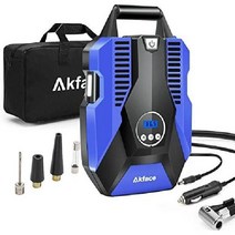 Akface 공기 주입기 휴대용 타이어 콤프레샤 전동 에어 펌프 컴프레셔 12V, 기본
