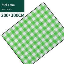 Z3JC 야외 캠핑 두꺼운 방수 휴대용 비치 매트 방습 매트 피크닉 매트, Z3JC 4mm 그린 체크【3X2m】