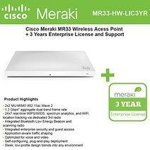 Cisco Meraki MR33 Cloud Managed Wless AP + 3 years of Enterprise Lic. and Support, 1