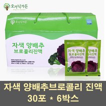 오가닉가든 양배추브로콜리즙 양배추즙 브로콜리즙 자색양배추 브로콜리 진액 엑기스 추출액 농축액 원액 주스 적양배추 위에좋은 국산, 6박스, 30포