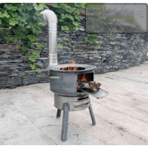 드럼통화로 가마솥 화덕 화로대 불멍 캠핑 바베큐 드럼 야외 장작, 73CM