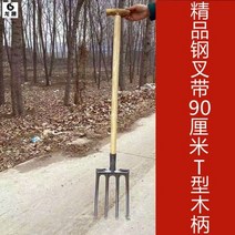 쟁쇠 로터리삽 텃밭관리기 밭갈이 기계 갈퀴를 돌리고 땅콩을 파고 흙을 돌리고 잔디를 수동으로 위조하고 손잡이가 긴 갈퀴를 강화하고 흙을 풀고 농축을 늘리고 인공 2, T자형 나무 손잡이가 있는 프리미엄 스틸 포크