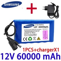 18650 휴대용 슈퍼 충전식 리튬 이온 배터리 팩 CCTV 캠 모니터 포함 정품 12V 20000mAh 전기용량 DC 12.6V 30Ah 신제품, 03 60Ah X1 ChargerX1