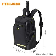 테니스 가방 슬링백 백팩 2022 original head tennis bag 라켓가방, 검정 노랑