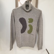[바쏘옴므] 22FW 남성겨울 그레이 프린팅 울 터틀넥 목폴라 하찌니트 SW4WN02 NC울산뉴코아
