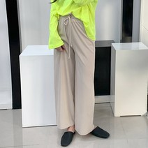 입꼬 키작녀 인생핏 찰랑 골지 와이드 일자밴딩 팬츠 7color