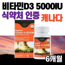 비타민D3 5000IU 캐나다 직수입 1250 식약처 인증 칼슘 인 흡수 뼈 도움 음식 복용시간 20대 영양제 무릎 고농축 활성 여성 종합 운동 부족 체력 효과 성인 고등학생, 180캡슐