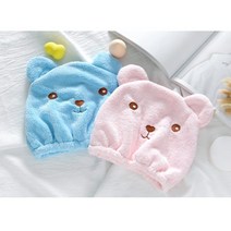 SB리테일 헤어드라이캡 샤워밴드 곰돌이헤어캡 드라이타올 샤워캡, 1개, 블루