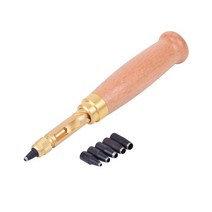 6 팁 크기 1.5mm 2mm 2.5mm 3mm 3.5mm 4mm 나사 구멍 펀치 / 자동 가죽 도구 도서 드릴 공예품 키트, 하나, 나무 색깔