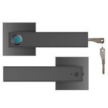 자물쇠 전자 지문 잠금 장치 USB 충전식 생체 인식 지문 스마트 잠금 핸들 키 침실 호텔 아파트 사무실용, 01 Black