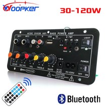 음성 인식 모듈 컨트롤 식별 Woopker-블루투스 오디오 앰프 보드 120W서브 우퍼 듀얼 마이크 앰프 모듈 8-12 인치 스피커 12/24V 110/220V, 02 US Plug