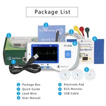자전거 심박계 케이던스 심박센서 휴대용 의료용 ECG EKG 모니터 기계 심박수 USB 케이블 접착 전극 리드 와이어 심전도 측정기, [01] ECG Monitor, 01 ECG Monitor