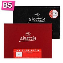 S1006-검정 양장스케치북 B5 105g 제본 80장 -43977