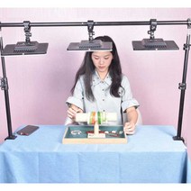 LED테이블라이트 액세서리 조명 제품촬영 카메라 소품, 클램프 테이블형 3플랫램프+버섯램프 패키지