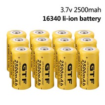 2-20pc 16340 배터리 3.7V 2500mAh CR123A CR123 충전식 리튬 레이저 펜 LED 손전등 전조 등 셀, [02] 4pcs