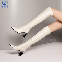 셀럽당 롱부츠 여자 무릎 위 겨울 기모 소프트 가죽 슬림해 보이고 통굽 스판 하이부츠