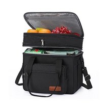 Maelstrom 런치 박스 23L 단열 백 확장형 더블 데크 쿨러 사이드 티슈 포켓이 있, 18L Black, 18L
