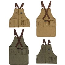 캠핑앞치마 캠핑 공방앞치마 목공작업 캔버스 바비큐 공구 다용도 수납 조끼 감성캠핑용품 차박 야외 작업복 차박 시장 서비스 상하 탈부착 VERSATILE 노바나507 다용도조끼, 카키