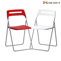 [이케아 직수입] NISSE 접이식의자 (레드 화이트), 색상:화이트