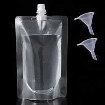음료 주스 투명 스파우트 파우치 포장지 용기, 스파우트파우치 300ml 30개+(미니깔때기2개)